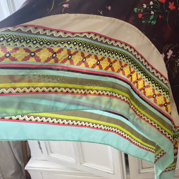 Sundance Silk Tunic Dress Multicolor Floral L - Picture 3 of 5